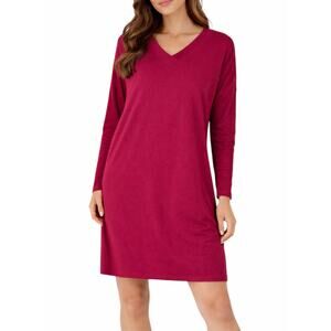 Eileen Fisher Viscose Jersey Knee Length Dress Pockets Red Size XS